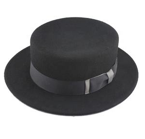Chapeau de marin rouge à large bord plat de luxe en feutre de laine australienne 100% fait main de qualité supérieure personnalisé en gros dans le style <span class=keywords><strong>Porkpie</strong></span> - Product Image 3