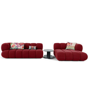 Canapé 2 places moderne en velours inclinable sur mesure pour atelier, hôtel, villa, hall d'entrée, salon et chambre d'hôtes - Product Image 5