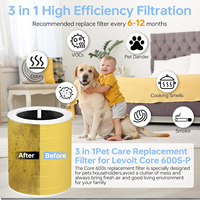 Filtre de remplacement Levoit Core 600S 3-en-1 HEPA charbon actif pour purificateur d'air, idéal pour les grandes pièces, contre la poussière, les odeurs et les peluches d'animaux
