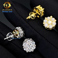 Prix de gros, boucles d'oreilles en argent sterling 925 brillant, bijoux fins, bijoux en moissanite VVS