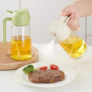 ขวดแก้วสีเขียวสำหรับใส่น้ำมันแบบสองหัวฉีดพ่น สำหรับใส่น้ำมัน น้ำส้มสายชู ซอสปรุงรส - Product Image 5