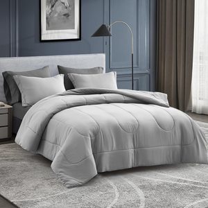 White Polyester Fluffy Fiber Summer Warm <b>Comforter</b> Quilted for Home Bed - Product Image 4