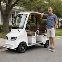 SumEV Nouveau Quadricycle Électrique Rétro Amélioré à 4 Roues avec Pare-brise Avant et Vitre Arrière, Vélo de Loisirs Électrique