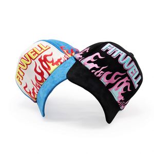 Gorras de Béisbol de Terciopelo de Alta Calidad con Bordado Completo en 5 Paneles, Diseño de Llama, Venta al Por Mayor, con Logotipo Personalizado - Product Image 4