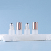 Flacon de parfum à bille en verre miniature givré de 3 ml, 1 ml, 2 ml, avec bouchon doré/or rose, flacon de voyage à bille pour huile parfumée