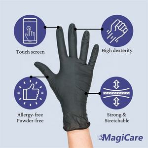 5 Mil OEM Logo Personalizado Sin Látex Industria del tatuaje Peluquería Servicio de alimentos Coche Limpieza del hogar Guantes desechables 9 pulgadas - Product Image 3