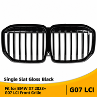 Pour BMW X7 G07 LCI 2023-2025 Grille de calandre simple à lamelles noires brillantes pour l'admission d'air avant – Amélioration à montage direct