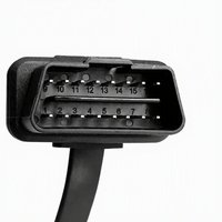 Câble d'extension OBD2 mâle-femelle à âme en cuivre, isolé en PVC, type coudé, ruban plat, diagnostic automobile, 16 broches, 60 cm