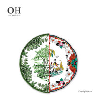 Assiette à dîner irrégulière et assiette à Dessert, nouveau Design, ensemble de dîner de pays chinois, décoration d'art, vaisselle pour événement et restauration 4 pièces