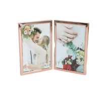 Cadre photo en métal Jinn Home, design pliable pour décoration de table, 4x6, verre teinté, aluminium écologique, impression UV/soie, 4 couleurs