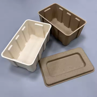 Boîte de rangement personnalisable en pulpe de fibre recyclée écologique, avec couvercle et base, pour emballage domestique recyclable