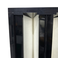 Filtro de Aire HEPA Tipo V con Marco de Plástico, Filtro en Forma de V, H13 H14, 99.99% de Eficiencia, Baja Resistencia, para Ambientes Farmacéuticos Limpios