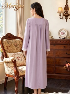 Conjunto de Dormir para Mujer, Verano, Delgado, de Algodón Suave, con Encaje, Transpirable y Holgado - Product Image 4