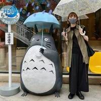 Statue de Totoro grandeur nature personnalisée pour l'extérieur, sculpture de dessin animé en fibre de verre écologique, statuette mascotte en résine d'art populaire pour