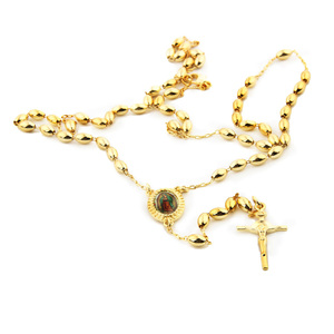 <span class=keywords><strong>Oro</strong></span> rame <span class=keywords><strong>Rosario</strong></span> Croce <span class=keywords><strong>Collana</strong></span> di Perle Crocifisso Cattolicesimo Religioso Collane Regalo - Product Image 4