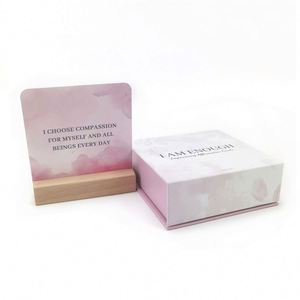 Luxury Custom Affirmation <b>Boxes</b> Wood Stand Brand Quote Inspirational <b>Card</b> With Holder - Product Image 1