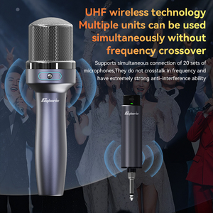 Microfono Wireless SQ61 2 canali VHF a frequenza fissa microfono palmare in metallo per la festa <span class=keywords><strong>Karaoke</strong></span> professionale chiesa spettacolo incontro - Product Image 5