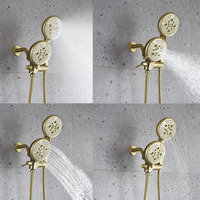 Vanne d'équilibre de pression en or brossé robinet mitigeur de douche dissimulé salle de bain eau chaude froide murale 3 Modes ensemble de douche