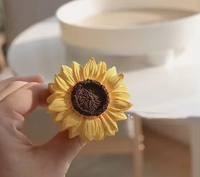 Diffuseur de parfum 3D Tournesol pour grille d'aération de voiture, en plâtre naturel, élégant motif floral, accessoires intérieurs de voiture pour femme, cadeau
