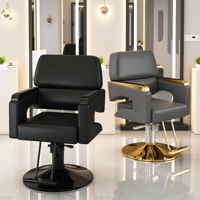 Fauteuil de Barbier en Cuir Lxue avec Siège Pivotant à Gaz Confortable pour Coiffeur