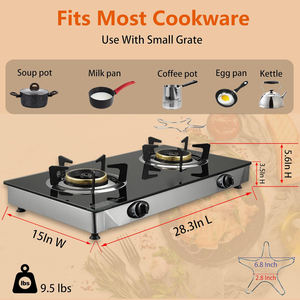 Professional Black Home Cooking Gas Cooktop 3 Burners Portable Electronic Ignition Cast Iron Surface Class a Energy Efficiency - Product Image 4