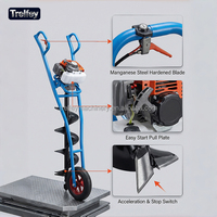 Benzine aangedreven grondboor met draagbare trolley, 99cc, voor fruitteelt in Vietnam