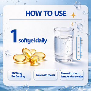 Gélules d'huile de poisson oméga 3 en marque blanche OEM avec vitamine E 1000mg, 120 gélules pour la santé cardiaque, cérébrale et oculaire, complément alimentaire - Product Image 2