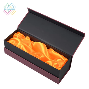 Cajas de regalo de botellas de vidrio de cartón de lujo con logotipo impreso personalizado, caja de regalo de vino con inserciones, se aceptan carpetas de cartón personalizadas - Product Image 1