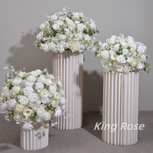 Bola de flores artificiales de seda King Rose, centro de mesa, alta simulación para bodas, eventos escolares - Product Image 3