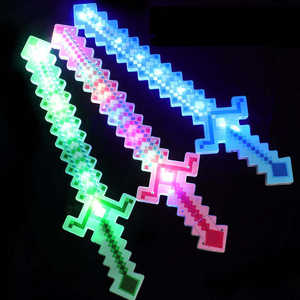 Sabres Pixel <span class=keywords><strong>Lumineux</strong></span> LED Nouveaux 54CM – Épées en Plastique Colorées avec Lumières LED, Jouets Sabres Pixel pour Garçons, Cadeaux Tendance Mosaïque - Product Image 1