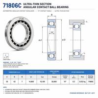 Rodamiento de Bolas de Contacto Angular de Sección Delgada JYJM OEM 71806C 30x42x7mm 15 Grados, Piezas de Repuesto para Maquinaria Robótica de Precisión