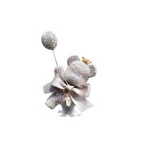 Ornement de voiture Ours de dessin animé tenant un ballon, style coréen créatif incrusté de diamants, kits d'intérieur pour décoration de gâteaux, cadeau pour voiture