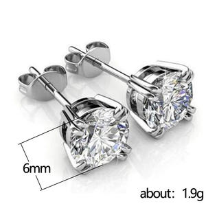 Orecchini di Diamanti Bianchi Champagne Taglio Brillante Rotondo Colore G Oro Bianco Naturale Gioielli Classici da Donna per Fidanzamento - Product Image 3