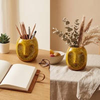 Vas Keramik Kiln Glaze Abstrak, Tempat Lilin Multifungsi, Pot Bunga, Seni Modern, Dekorasi Meja Rumah, Ornamen, Grosir