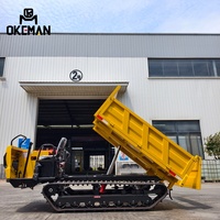Dumper sur chenilles diesel OKEMAN de 3 tonnes avec moteur, boîte de vitesses et pompe pour les grands projets de conservation des eaux