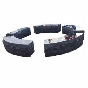 Stree Luce Mobili Granito Nero Grande Blocco Tagliato a Misura Pubblico Esterno Solido Panca di Pietra - Product Image 1