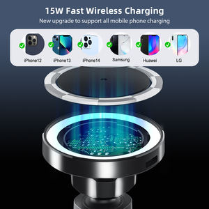 Самый продаваемый магнитный беспроводной автомобильный держатель для телефона 15 Вт с креплением на воздуховод, совместимый с различными смартфонами, регулируемый на 360 градусов, быстрая зарядка - Product Image 4