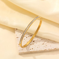 Bracelet et jonc en acier inoxydable 316L anti-ternissement et résistant à l'eau, plaqué or 14K 18K, bracelets de créateur pour femmes