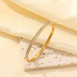 Pulsera y brazalete de acero inoxidable 316L a prueba de agua y antideslustre, chapado en oro de 14K y 18K, pulseras de diseño para mujer. - Product Image 5