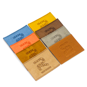 Custom Embossed Leather <b>Labels</b> Rectangle Shape Multi Color PU Material <b>for</b> Bags Garment Tags - Product Image 1