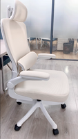 Nouvelle chaise de bureau ergonomique en maille pivotante pour ordinateur de direction réglable confortable blanche de haute qualité avec soutien lombaire