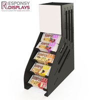 Étagère de présentation suspendue en métal à plusieurs niveaux avec inclinaison vers l'arrière pour les produits de collation tels que les chips et les biscuits, support de présentation pour usage commercial