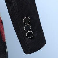 Costume Homme 2 Pièces Personnalisable en Gros, Coupe Slim, Paillettes Brillantes, Smoking à Un Bouton, Ensemble Veste et Pantalon Noirs à Paillettes