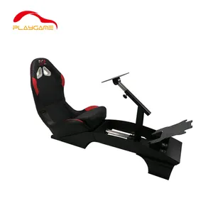 Simracing赛车模拟器驾驶舱与所有配件 (黑色)-虚拟体验V 3.0赛车模拟器