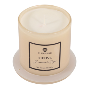 เทียนหอม ELEVARRE Thrive กลิ่นจัสมินและเสจ ขนาด 6 ออนซ์ พร้อมฝาปิด - Product Image 4