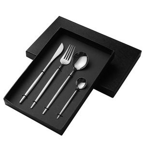 Stainless Steel Cutlery Set 4Pcs Gold Silver Western Style Steak Knife Fork Spoon Dishwasher Safe Business Gift Set - Product Image 3