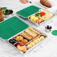 Boîte à bento multifonction en acier inoxydable sans BPA, étanche, jetable, pour le camping, le stockage alimentaire, pour étudiants et bureau