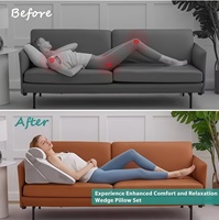 Oreiller de lit en mousse à mémoire de forme en gel triangulaire de 10 pouces en vrac personnalisé de gros soutien haute densité pour soulager les douleurs lombaires