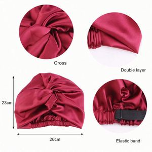 Adjustable Silk Satin Bonnet for Sleeping Hair <b>Wrap</b> Double Layer Sleep Cap Night Turban Large Long Curly Braid Promotion Gift - Product Image 3
