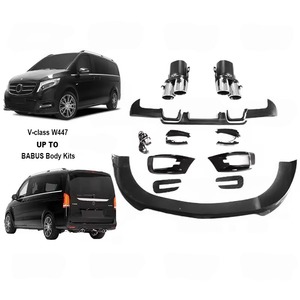 Kit Diffusore Posteriore per Paraurti Auto con Terminali di Scarico per <span class=keywords><strong>Mercedes</strong></span> Classe V V250 V260 W447, Stile <span class=keywords><strong>B</strong></span>, con Labbro Anteriore e Copertura Fendinebbia - Product Image 1